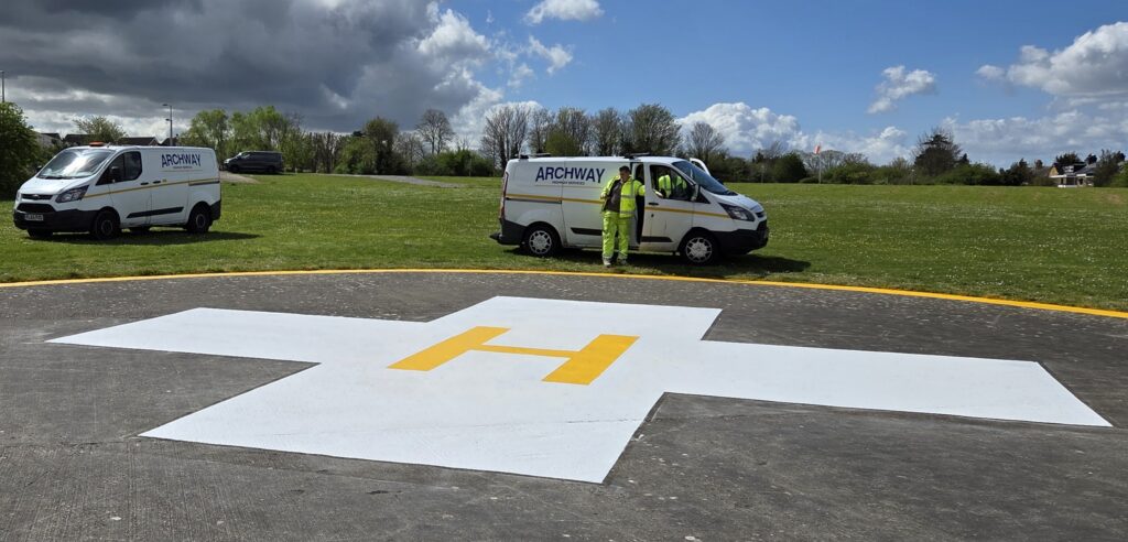 Helicopet landing pad re spray