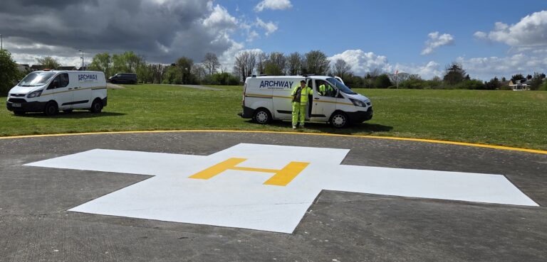 Helicopet landing pad re spray